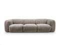 Canapé 3 places en velours côtelé 230x95x72 cm - taupe - style contemporain