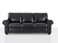 Canapé 3 places en simili cuir 215x88x86 cm - noir - style classique