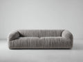 Canapé 3 places en tissu côtelé 230x95x72 cm - gris clair - accoudoirs arrondis modernes