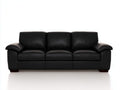 Canapé 3 places en revêtement effet cuir 218x90x84 cm - noir - style contemporain