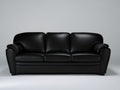 Canapé 3 places en simili cuir 218x92x84 cm - noir - style classique