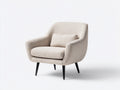 Fauteuil en tissu bouclé 84x78x82 cm - beige et noir - style moderne