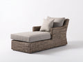 Bain de soleil en résine tressée 180x86x78 cm - gris et naturel - design lounge pour jardin