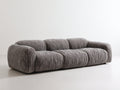 Canapé 3 places en velours côtelé 230x95x72 cm - gris taupe - design contemporain