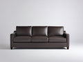Canapé 3 places en similicuir 218x90x82 cm - marron foncé - design contemporain