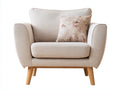 Fauteuil en tissu texturé 92x86x88 cm - beige et bois naturel - style scandinave